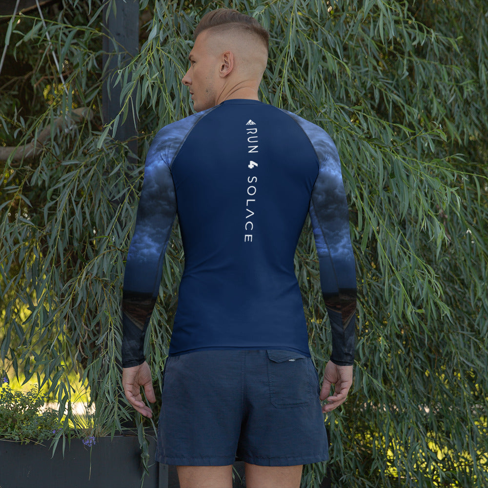 Men's Long Sleeve Running Top [Stormy Road - Navy]