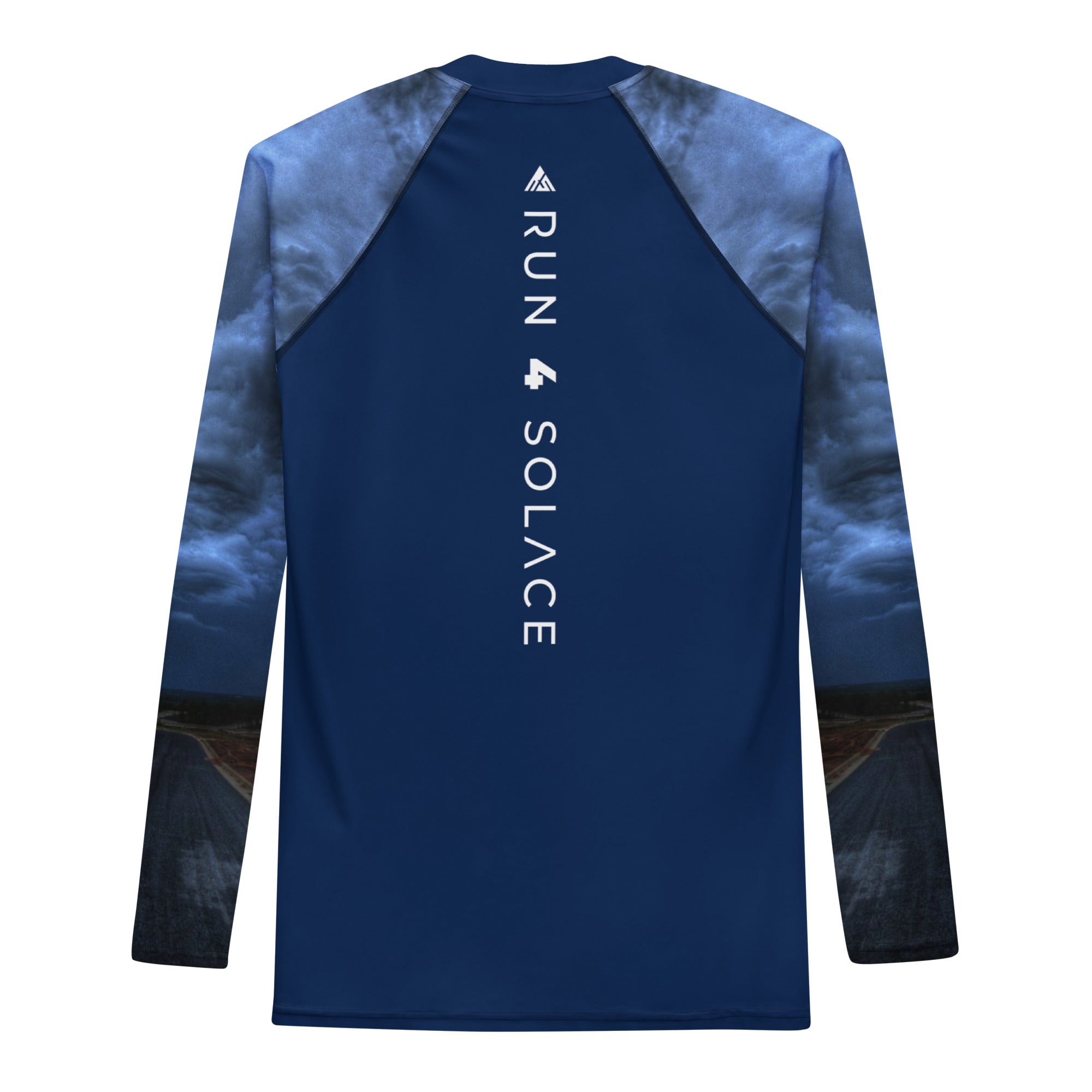 Men's Long Sleeve Running Top [Stormy Road - Navy]