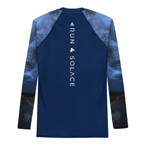 Men's Long Sleeve Running Top [Stormy Road - Navy]