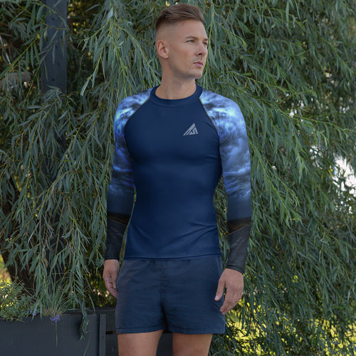 Men's Long Sleeve Running Top [Stormy Road - Navy]